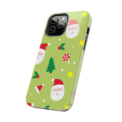 Tough Phone Case for iPhone – Bright Santa Design | Durable Holiday Stocking Stuffer Gift