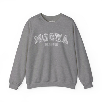 Women's Heavy Blend Sweatshirt – "Mocha Weather" Cozy Graphic Sweatshirt