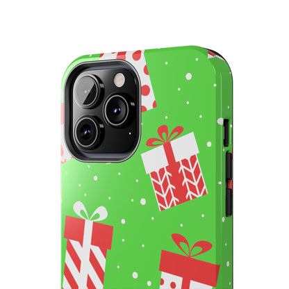 Tough Phone Case for iPhone – Bright Presents Design | Stylish and Durable Holiday Stocking Stuffer Gift