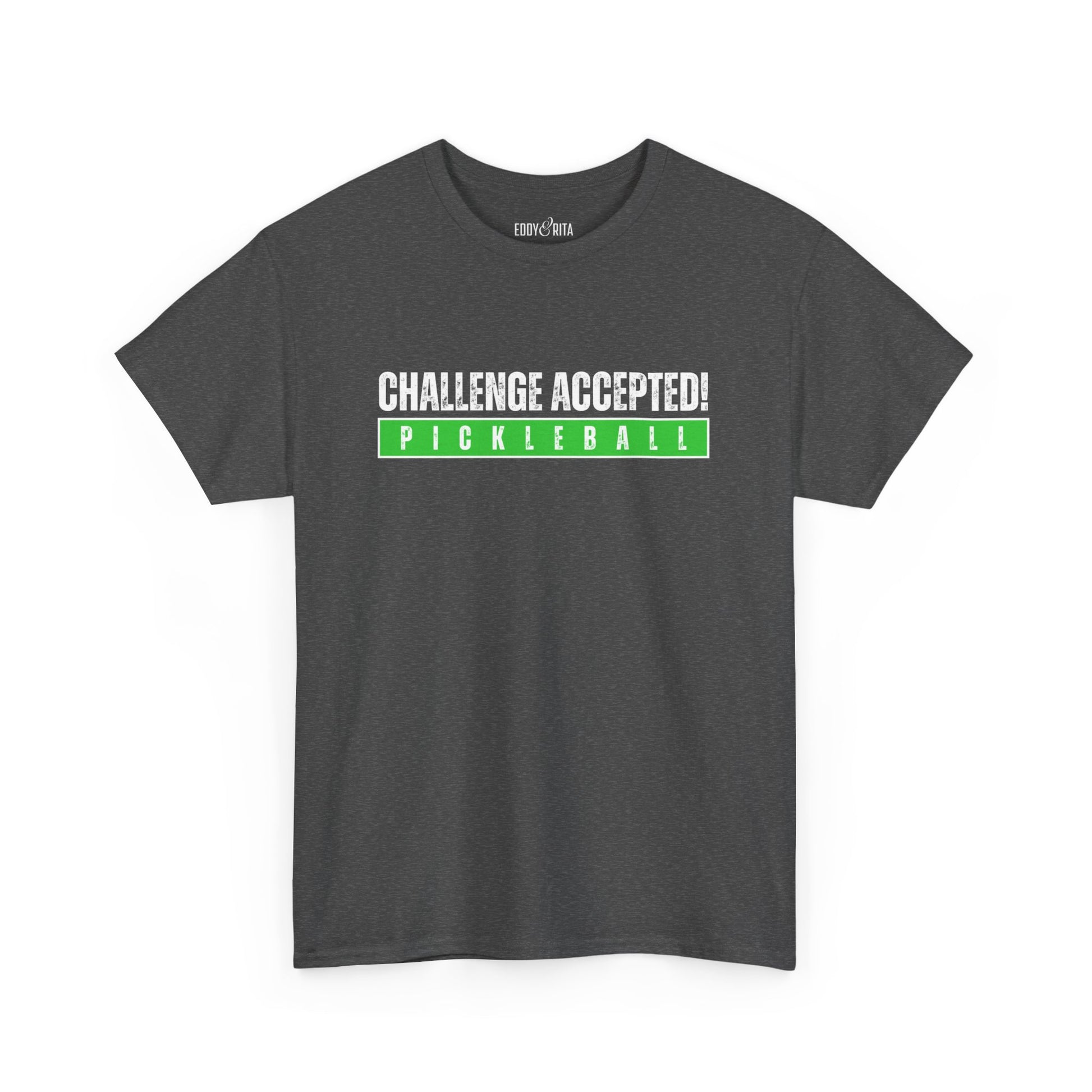 Eddy and Rita Unisex Heavy Cotton T-Shirt - "Challenge Accepted Pickleball" Graphic Tee for Sports Enthusiasts