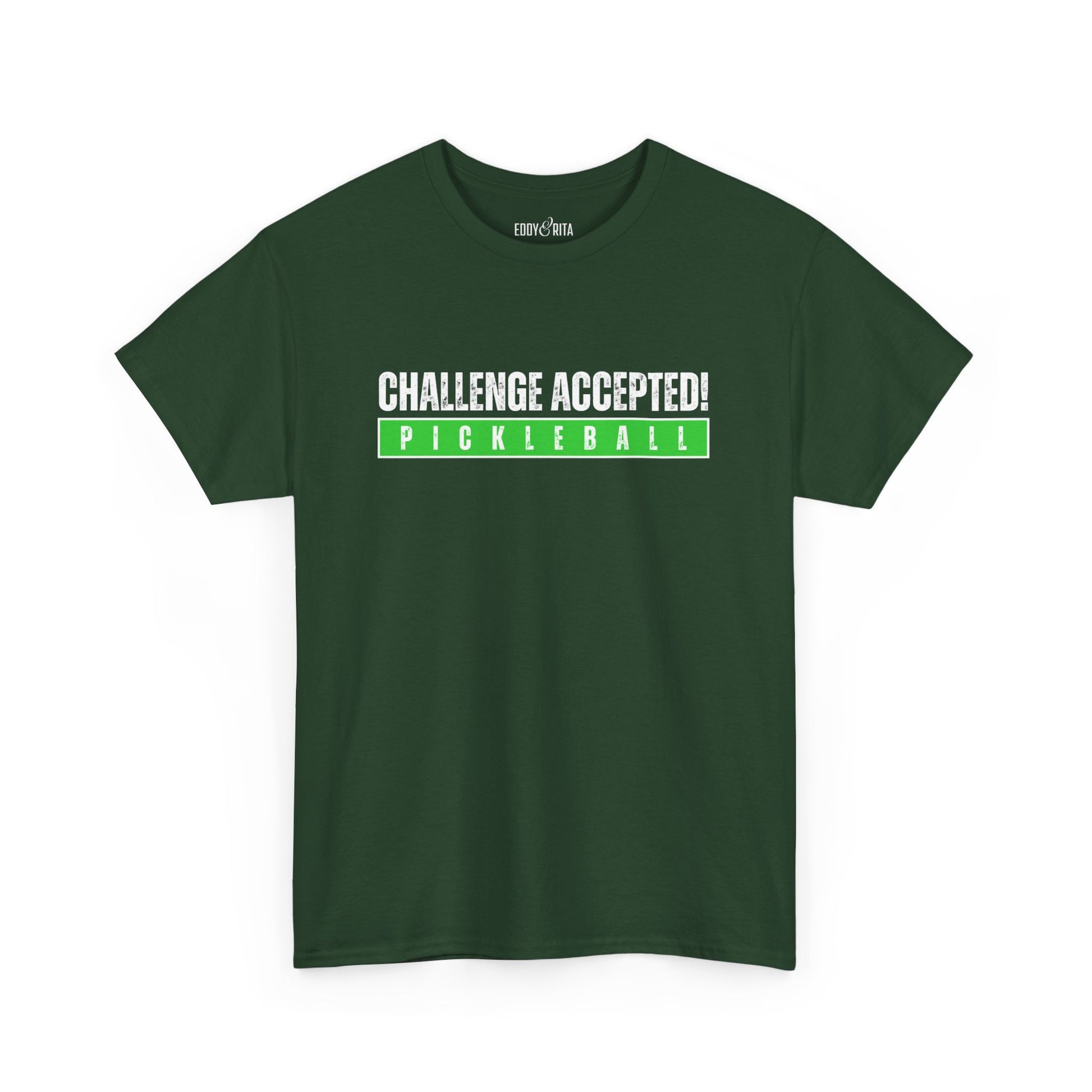 Eddy and Rita Unisex Heavy Cotton T-Shirt - "Challenge Accepted Pickleball" Graphic Tee for Sports Enthusiasts