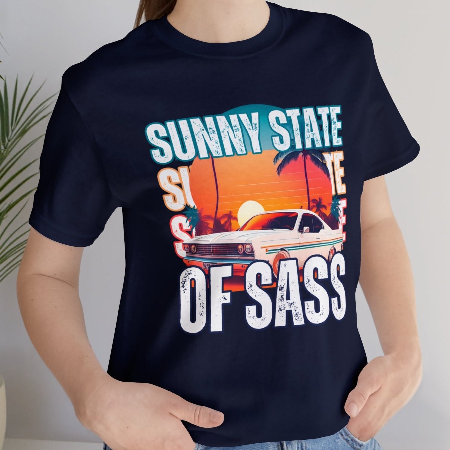 Sunny State of Sass Retro Car Women's Bella Canvas T-shirt - Eddy and Rita