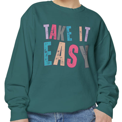 'Take It Easy' Relaxing Comfort Colors Women's Sweatshirt - Eddy and Rita