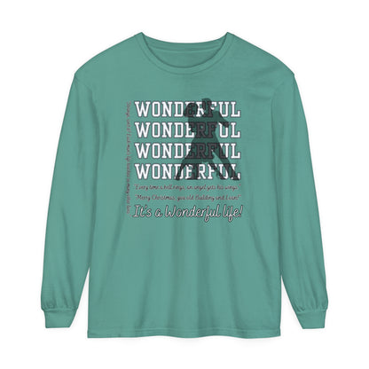 Women's Comfort Colors Long Sleeve Tee: Christmas Movie Inspired by 'It's a Wonderful Life'!- Eddy and Rita