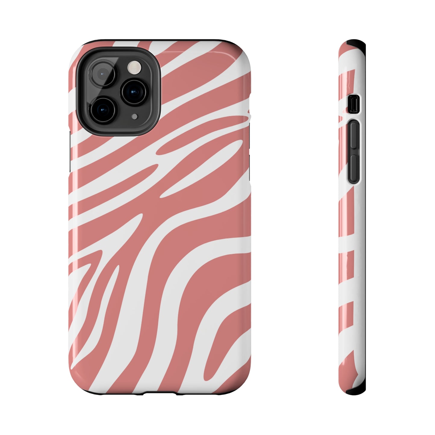 Pink and White Zebra Stripes iPhone Case - Stylish and Protective Cover for Your Device