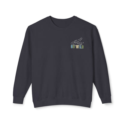 Eddy and Rita Men's Comfort Lightweight Crewneck Sweatshirt - "Go Wild" Alligator Graphic