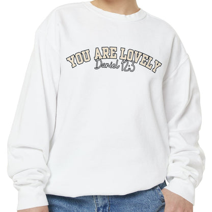 Women's Comfort Colors Sweatshirt with 'You Are Lovely' Inspired by Daniel 12:3 - Eddy and Rita