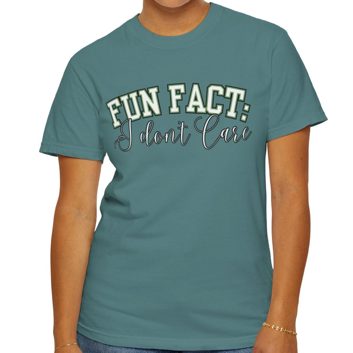 Fun Fact: I Don't Care Comfort Colors Women's Tee – Casual Statement Top for Nonchalant Style