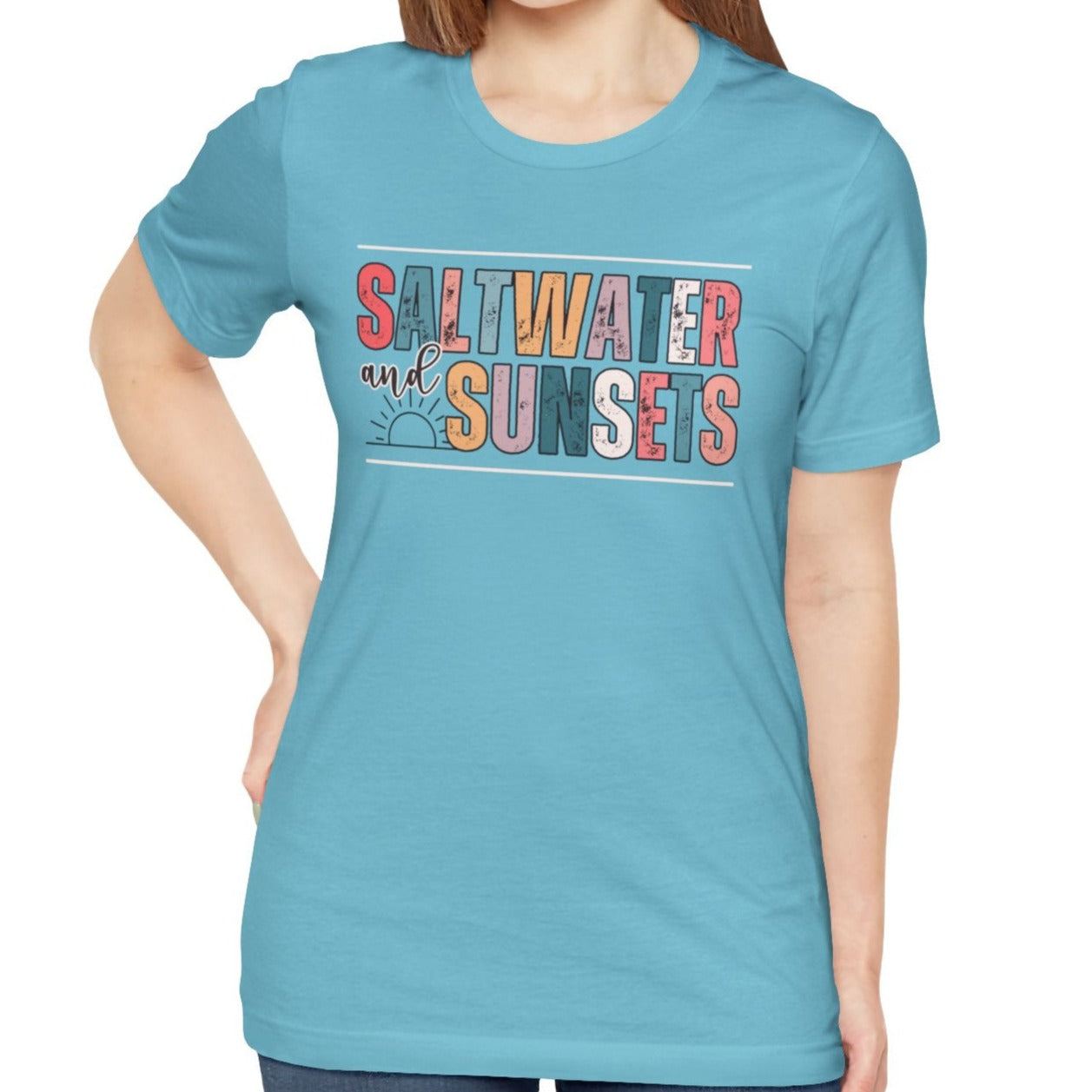 Saltwater and Sunsets Women's Bella Canvas T-Shirt - Eddy and Rita