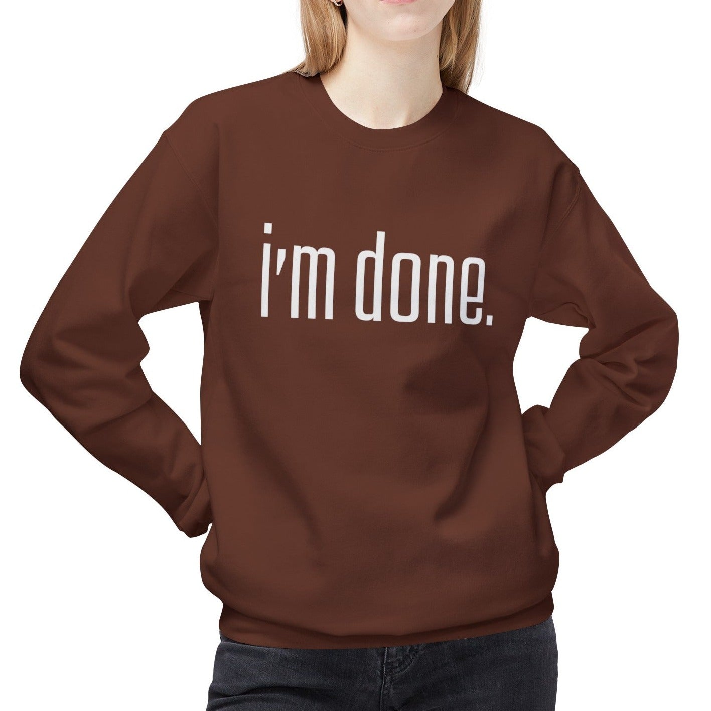 Done and Cozy Women's Midweight Fleece Crewneck Sweatshirt - Eddy and Rita