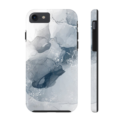 Gray and White Marble Pattern Cell Phone Case - Elegant and Sleek Device Cover