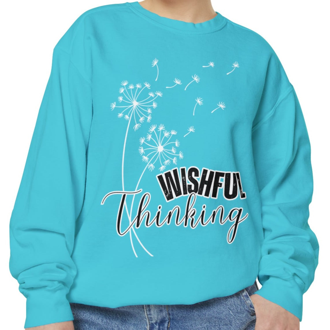 Wishful Thinking Women's Comfort Colors Sweatshirt - Cozy and Thoughtful - Eddy and Rita