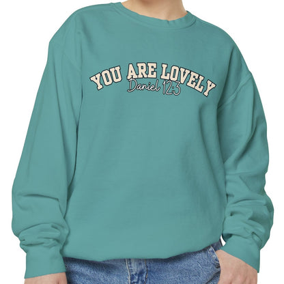 Women's Comfort Colors Sweatshirt with 'You Are Lovely' Inspired by Daniel 12:3 - Eddy and Rita