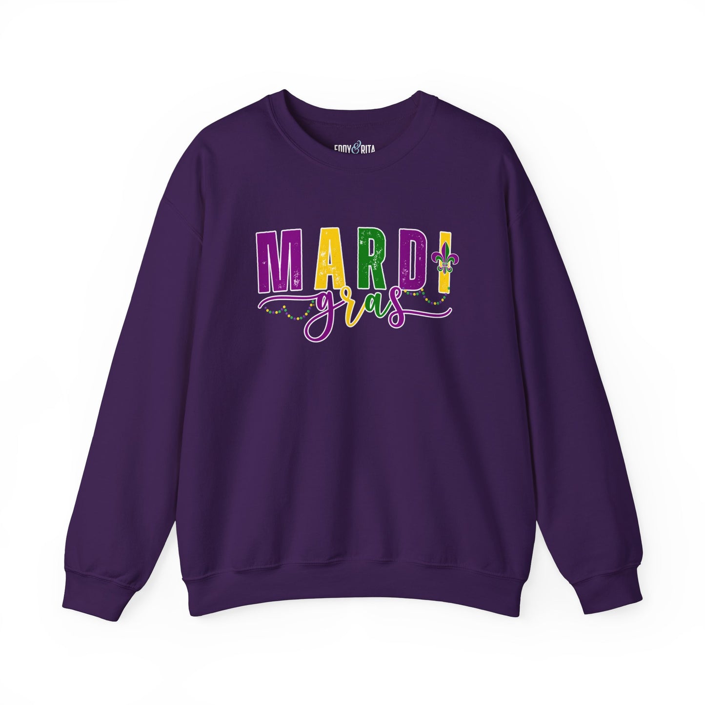 Mardi Gras Magic Women's Sweatshirt: Cozy Carnival Chic for Festive Comfort - Eddy and Rita