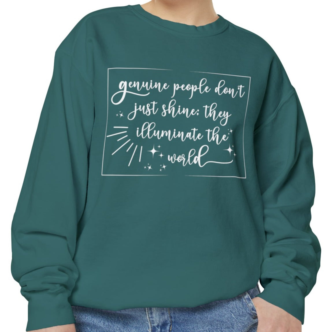 Genuine People Cozy Comfort Colors Women's Sweatshirt - Embrace Authenticity - Eddy and Rita