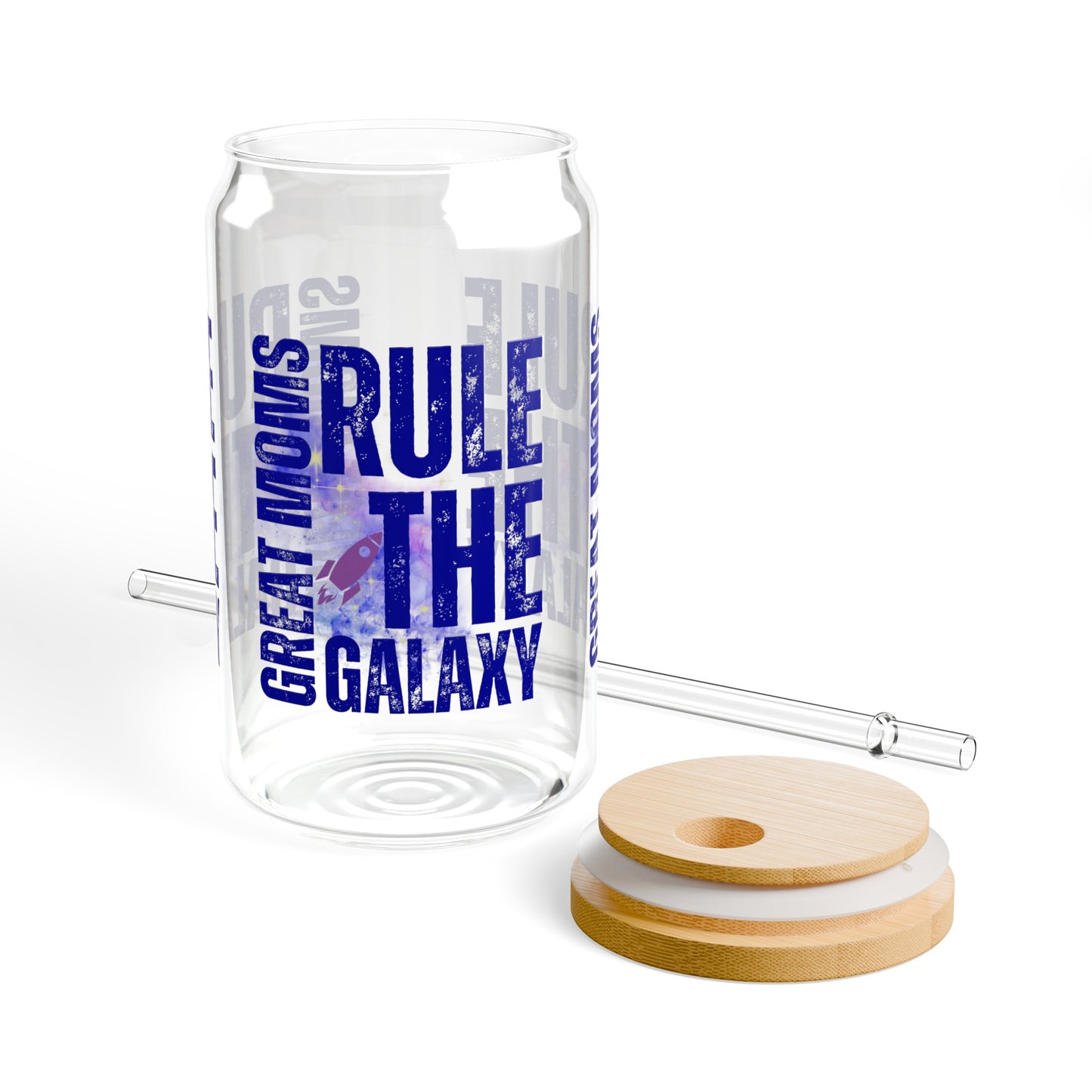 Galactic Moms Rule 16 oz Sipper Glass with Lid