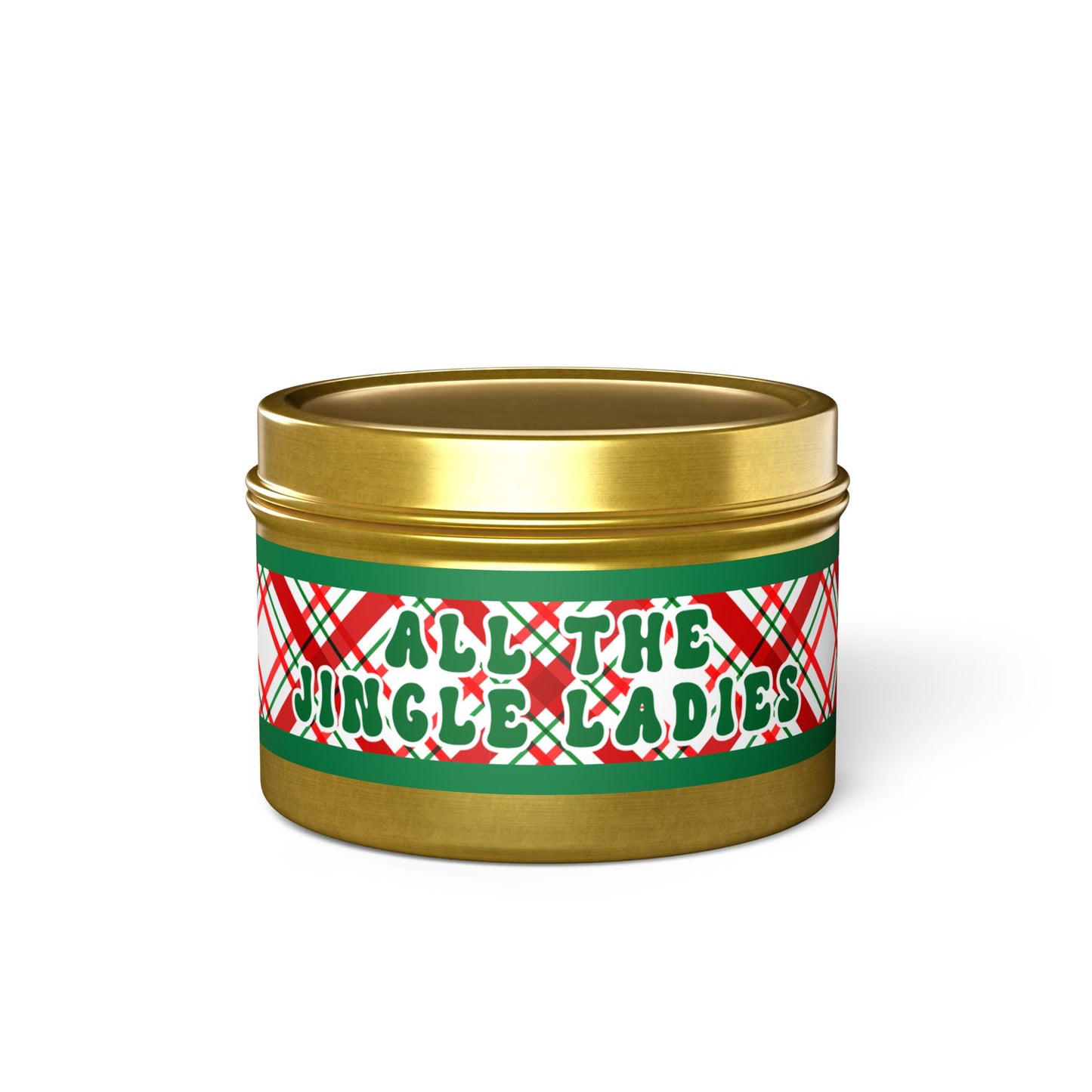 Coffee Scented Tin Candle – 4 oz | “All the Jingle Ladies” Festive Design | Perfect Stocking Stuffer Gift