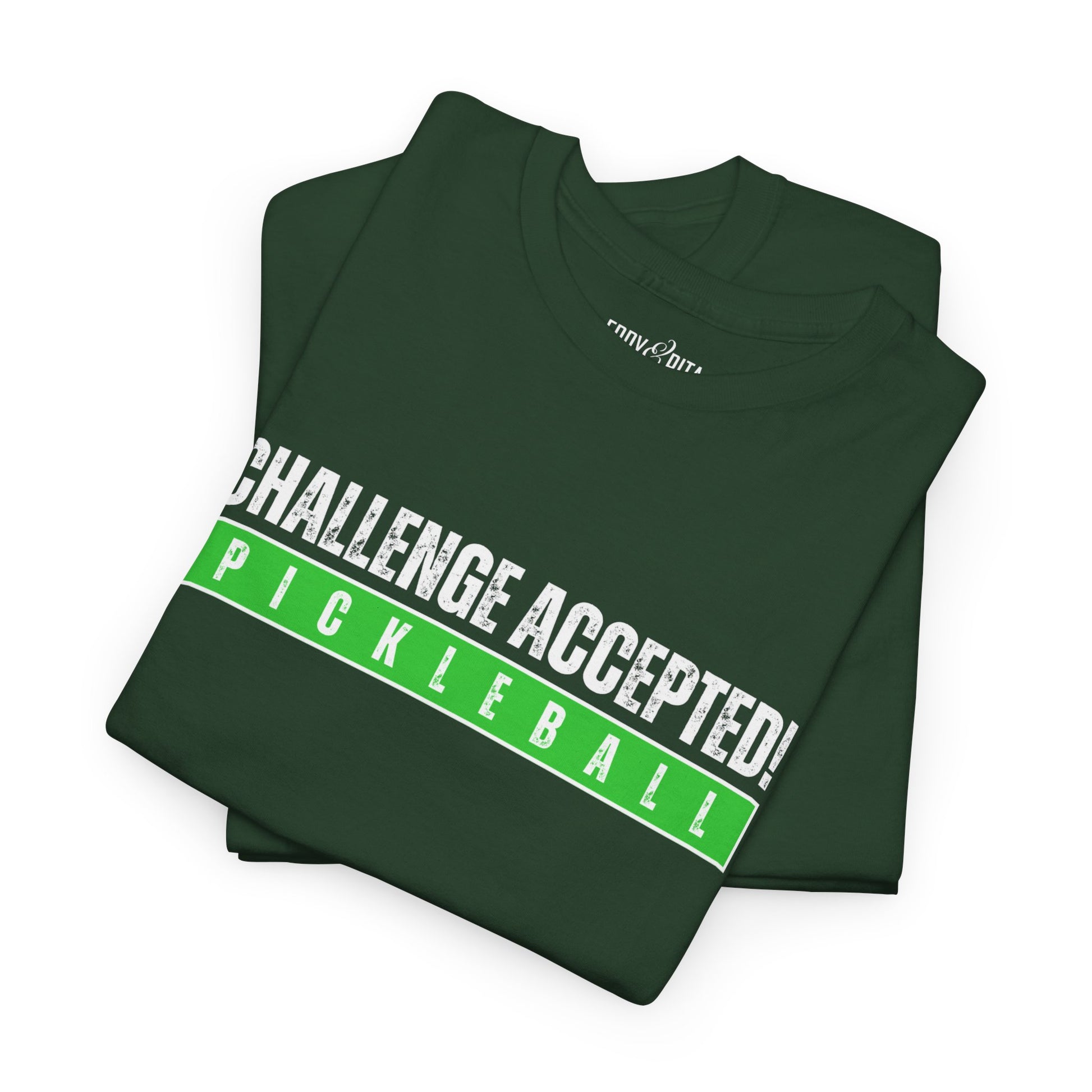 Eddy and Rita Unisex Heavy Cotton T-Shirt - "Challenge Accepted Pickleball" Graphic Tee for Sports Enthusiasts