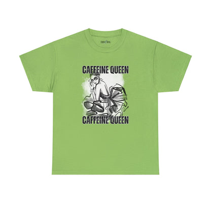 Caffeine Queen Comfort - Women's Heavy Cotton Tee for Coffee Lovers - Eddy and Rita