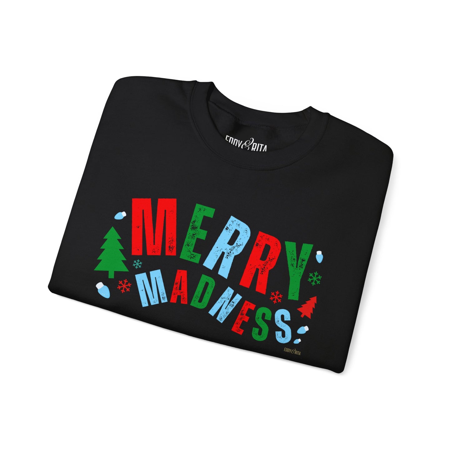 Women's Heavy Sweatshirt – "Merry Madness" Fun and Festive Christmas Graphic Sweatshirt