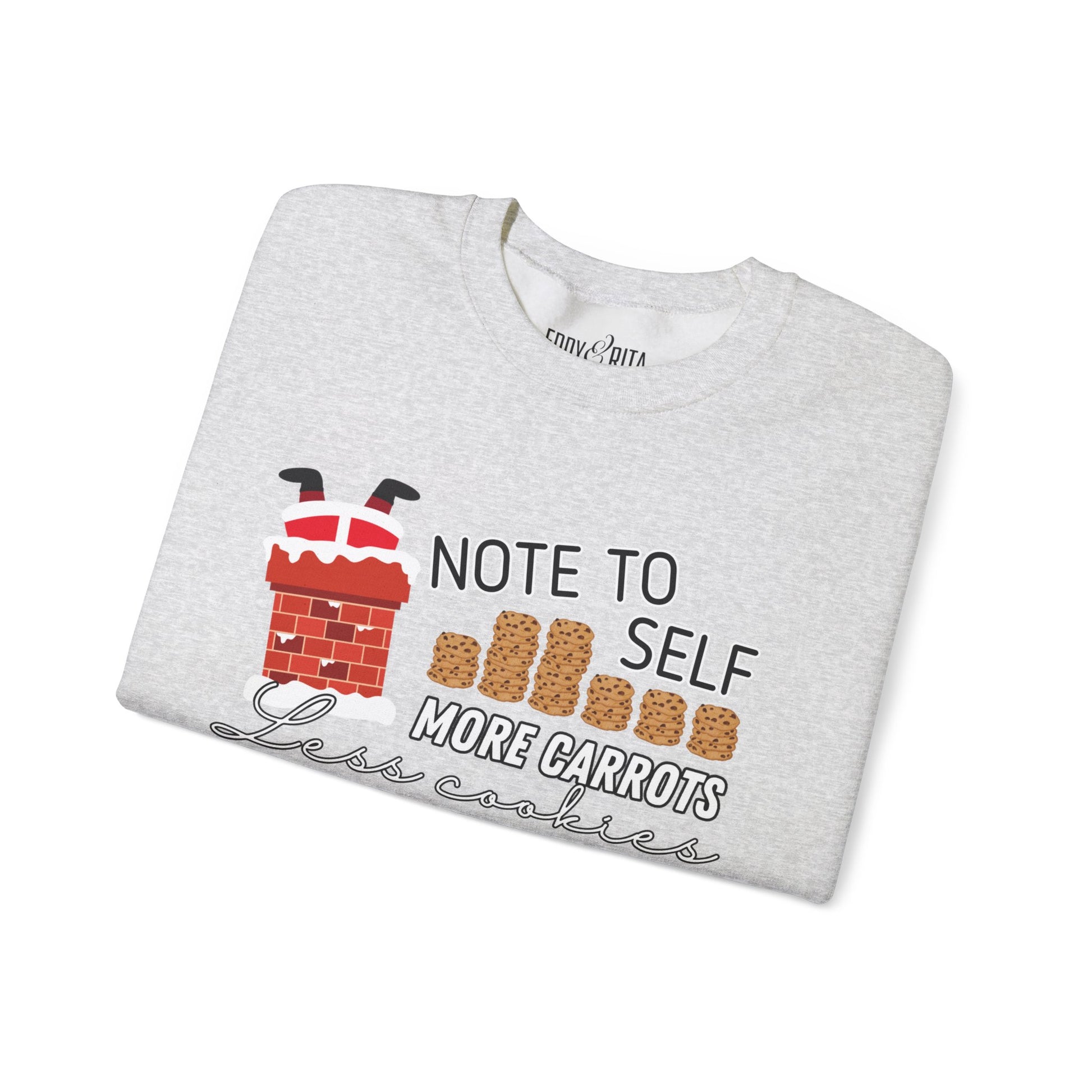 Note to Self: More Carrots, Less Cookies Santa Men's Sweatshirt