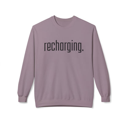 Recharging Women's Midweight Fleece Crewneck Sweatshirt for Self Care - Eddy and Rita