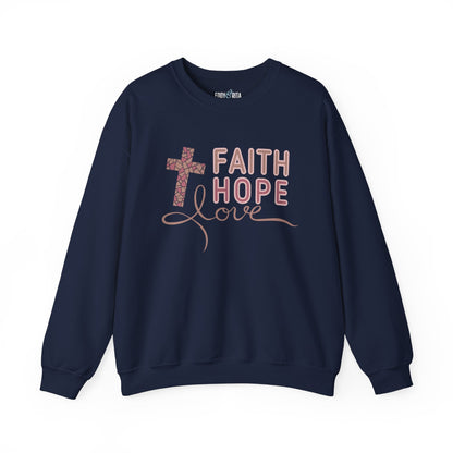 Faith Hope Love Women's Sweatshirt: Inspirational Style - Eddy and Rita