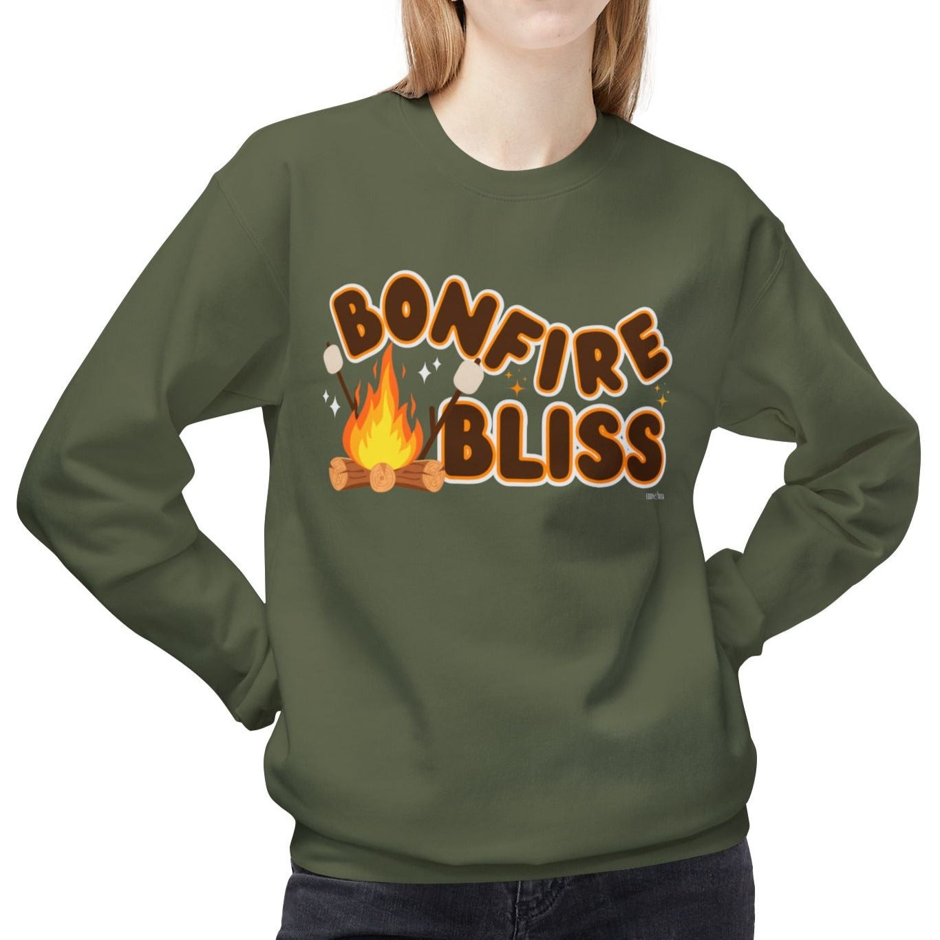 Eddy and Rita Women's Midweight Sweatshirt - "Bonfire Bliss" Fall Graphic Pullover