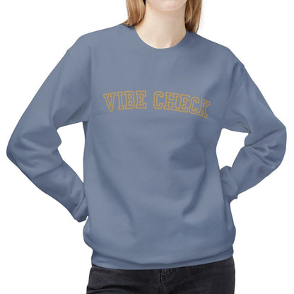 Eddy and Rita Women's Midweight Crewneck Sweatshirt - "Vibe Check" Fun Graphic Pullover