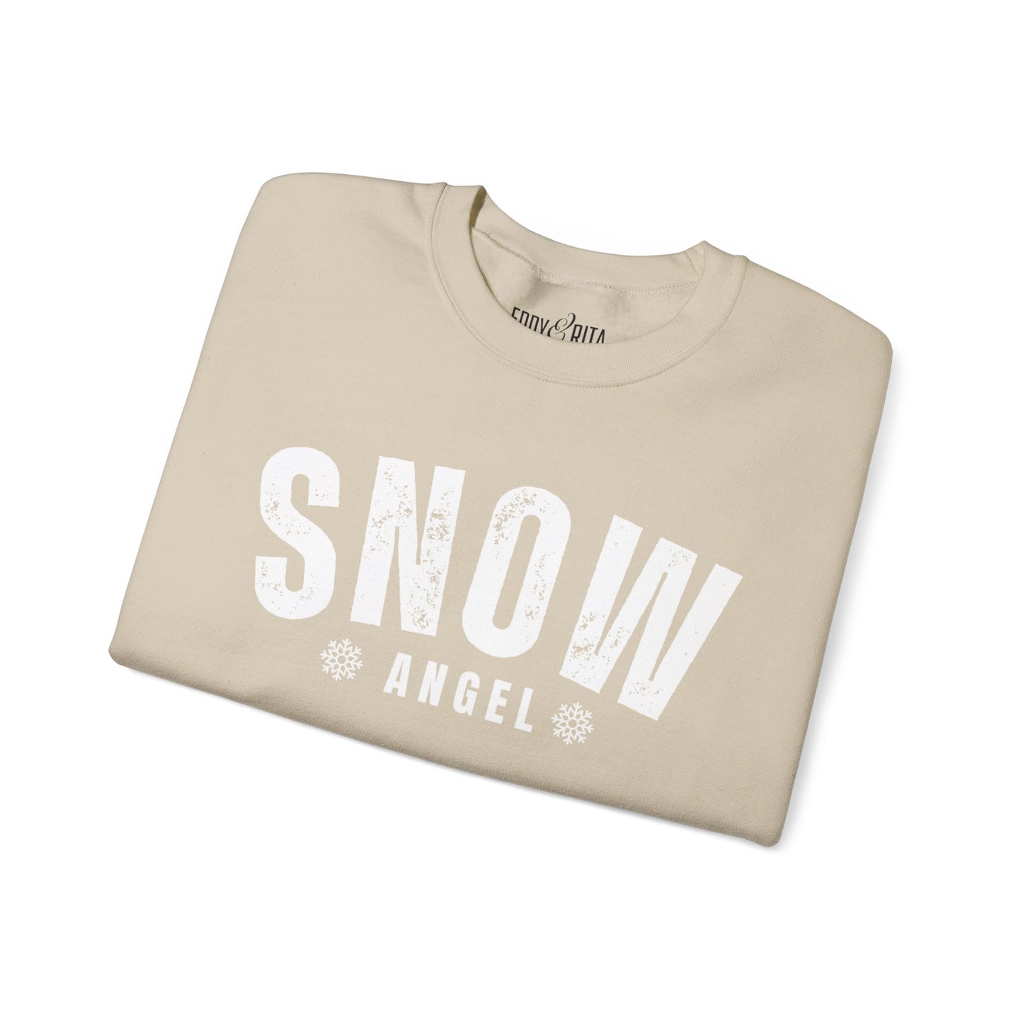 Women's Heavy Sweatshirt – "Snow Angel" Cozy Winter Graphic Sweatshirt