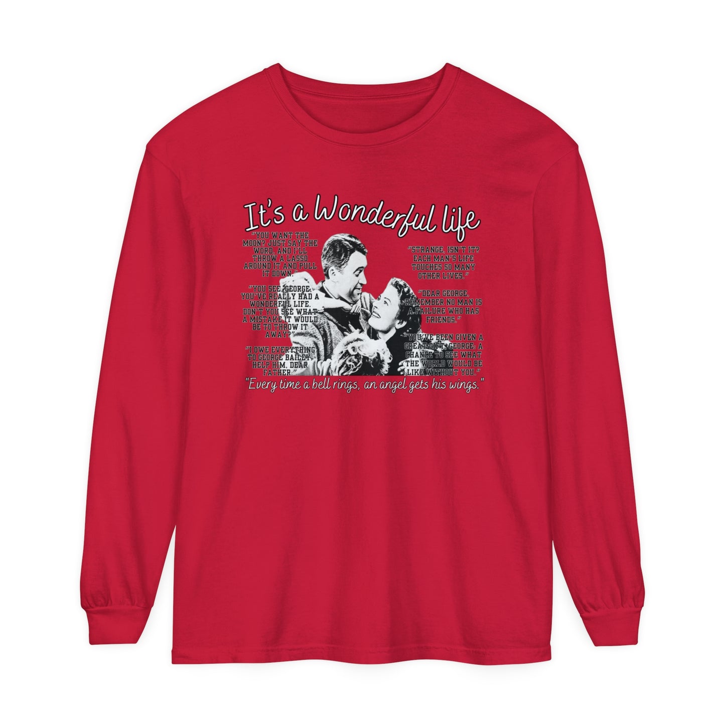 Women's Comfort Colors Long Sleeve Tee: 'It's a Wonderful Life' Christmas Movie Tribute Apparel