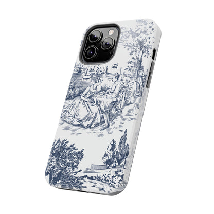 Tough Phone Case for iPhone – Elegant Toile Design | Durable and Stylish Stocking Stuffer Gift