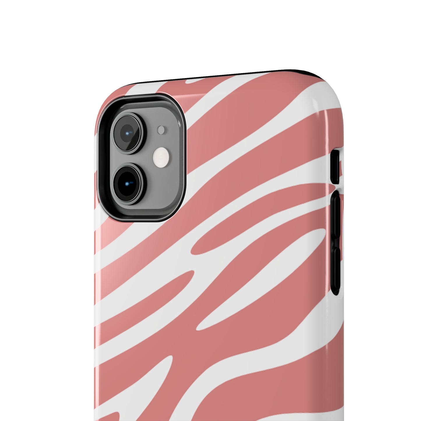 Pink and White Zebra Stripes iPhone Case - Stylish and Protective Cover for Your Device