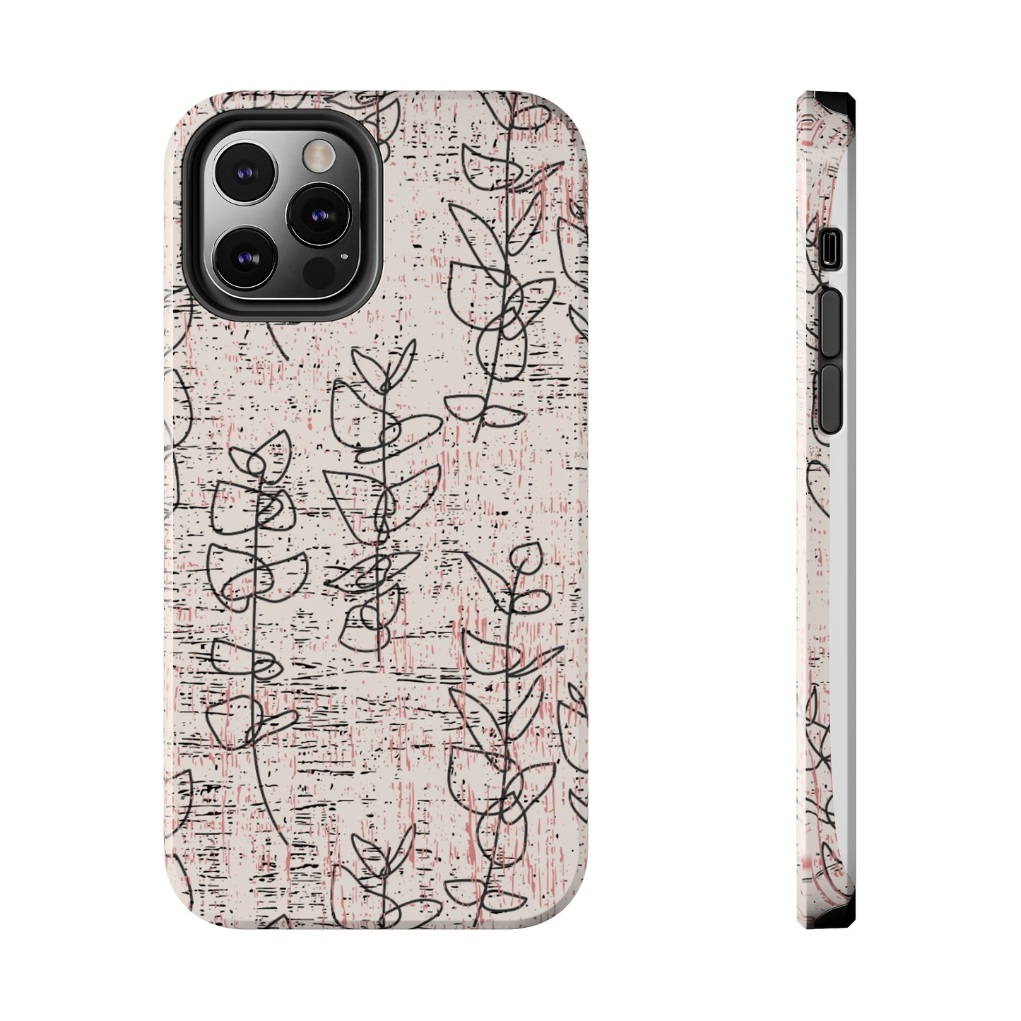 Boho Style Black and White Flowers iPhone Case - Chic and Stylish Floral Design Cover