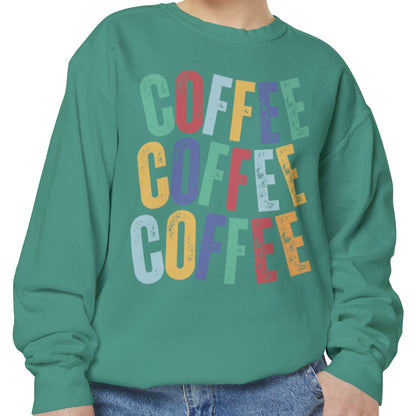 Women's Comfort Colors Coffee Bliss Sweatshirt: Cozy and Vibrant - Eddy and Rita