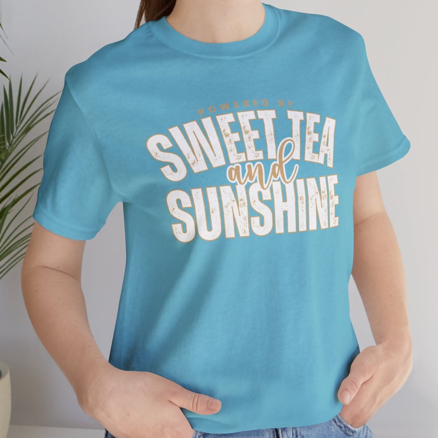 "Powered by Sweet Tea and Sunshine" Women's Bella Canvas Tee