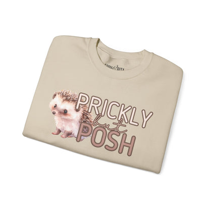 Hedgehog Chic: 'Prickly but Posh' Women's Sweatshirt