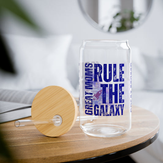 Galactic Moms Rule 16 oz Sipper Glass with Lid