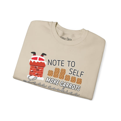 Note to Self: More Carrots, Less Cookies Santa Men's Sweatshirt