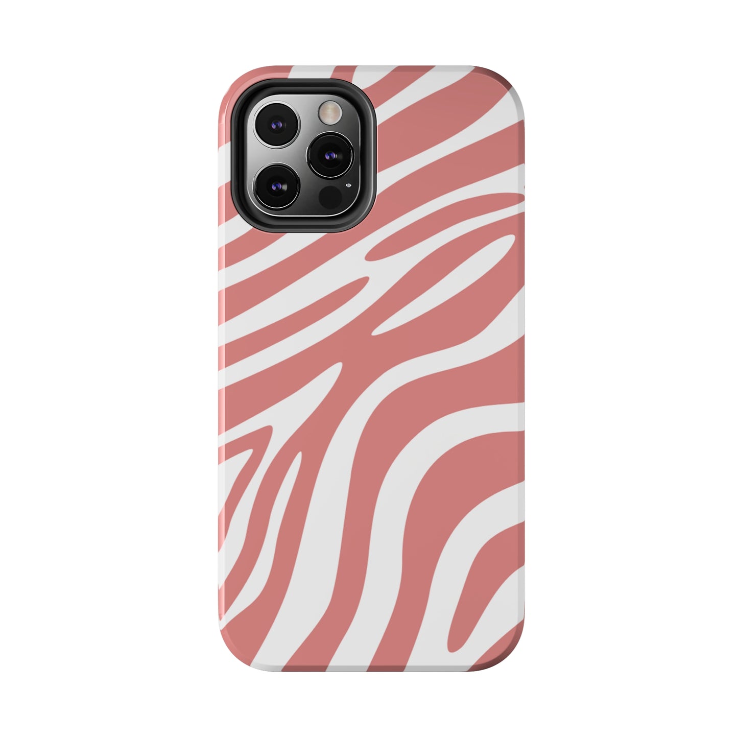 Pink and White Zebra Stripes iPhone Case - Stylish and Protective Cover for Your Device