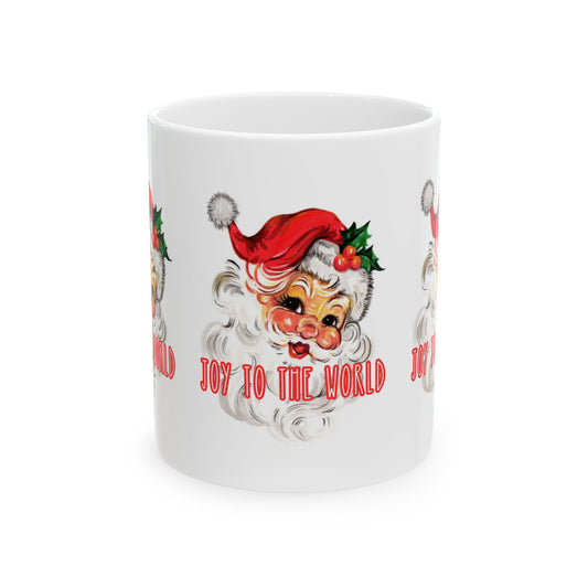 11 oz Ceramic Mug – “Joy to the World” | Classic and Festive Holiday Coffee Cup