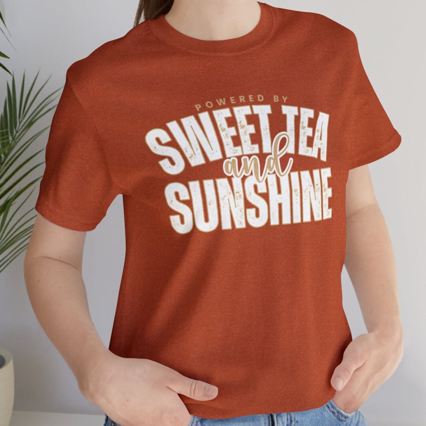 "Powered by Sweet Tea and Sunshine" Women's Bella Canvas Tee