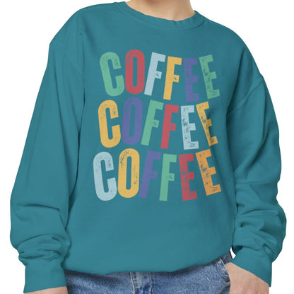 Women's Comfort Colors Coffee Bliss Sweatshirt: Cozy and Vibrant - Eddy and Rita