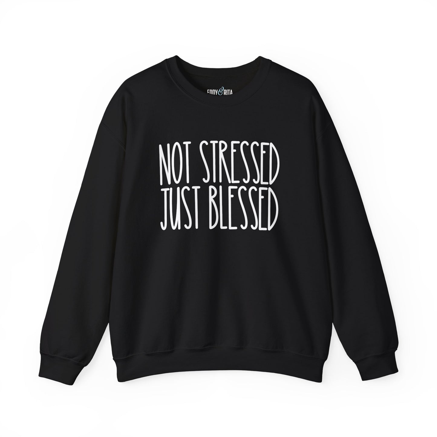 Women’s Heavy Sweatshirt – “Not Stressed Just Blessed” | Cozy and Inspirational Pullover