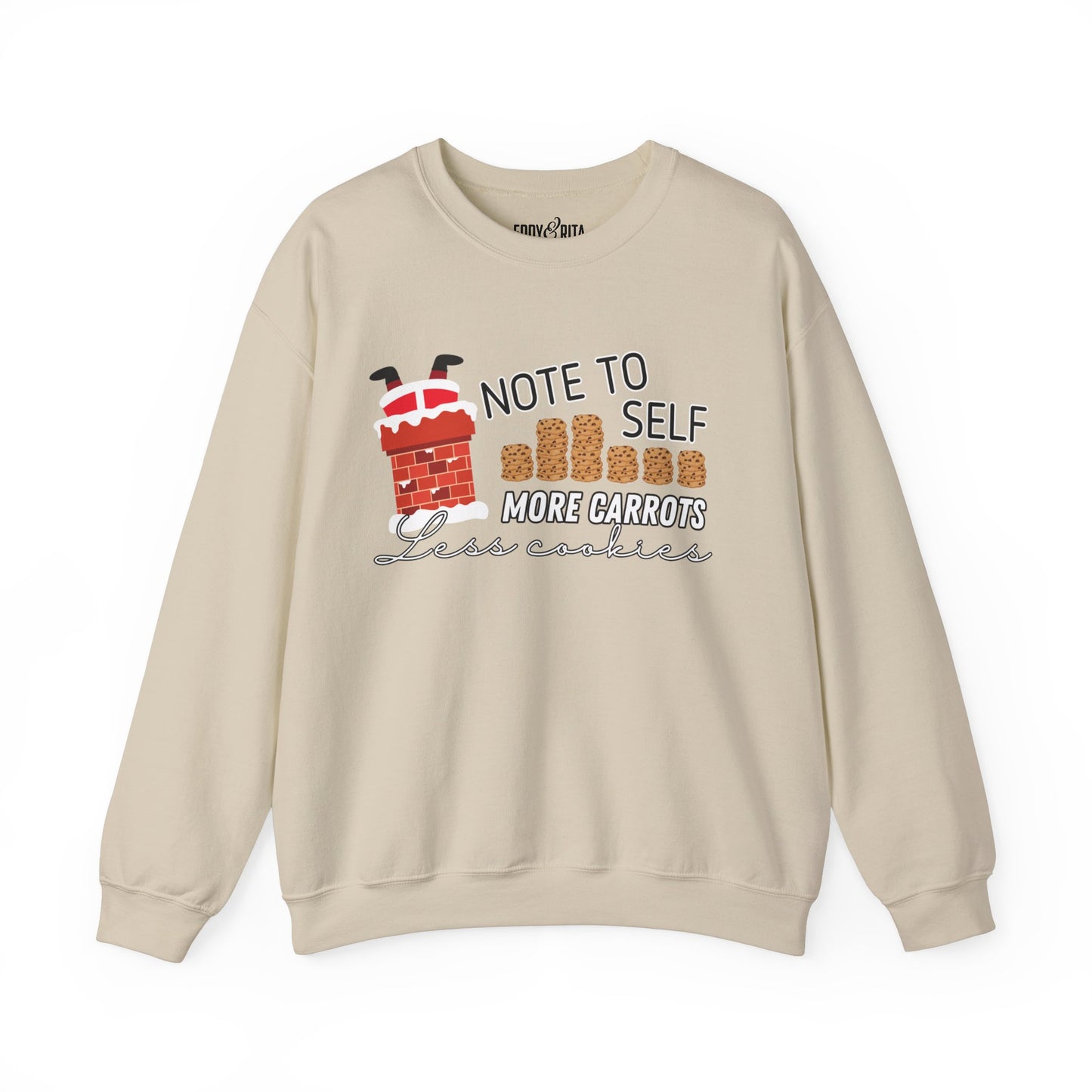 Note to Self: More Carrots, Less Cookies Santa Men's Sweatshirt