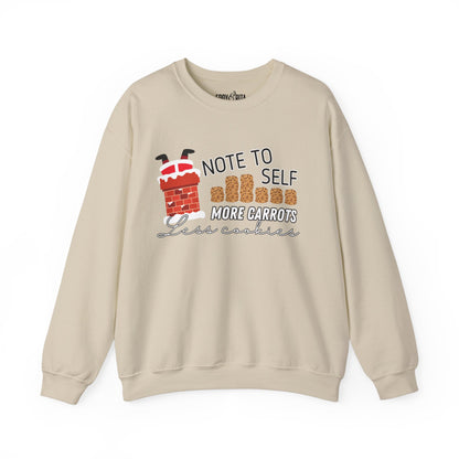 Note to Self: More Carrots, Less Cookies Santa Men's Sweatshirt