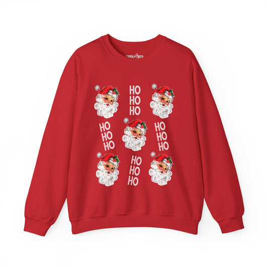 Women's Heavy Sweatshirt – "Ho Ho Ho Santa" Festive Christmas Graphic Sweatshirt