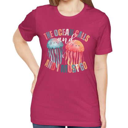 Ocean Calling Jellyfish Women's Bella Canvas Tee - Eddy and Rita