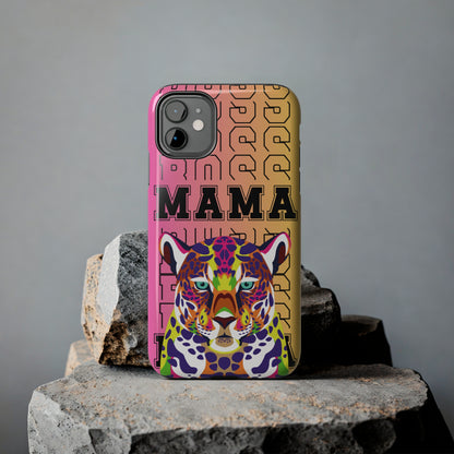 Colorful Cheetah 'Boss Mama' iPhone Case - Stylish and Empowering Protective Cover