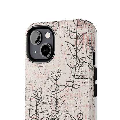 Boho Style Black and White Flowers iPhone Case - Chic and Stylish Floral Design Cover